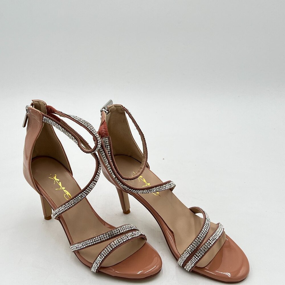 XYD Women Platform Sandals Stiletto High Heels Glitter Open Toe Strappy Back Zip